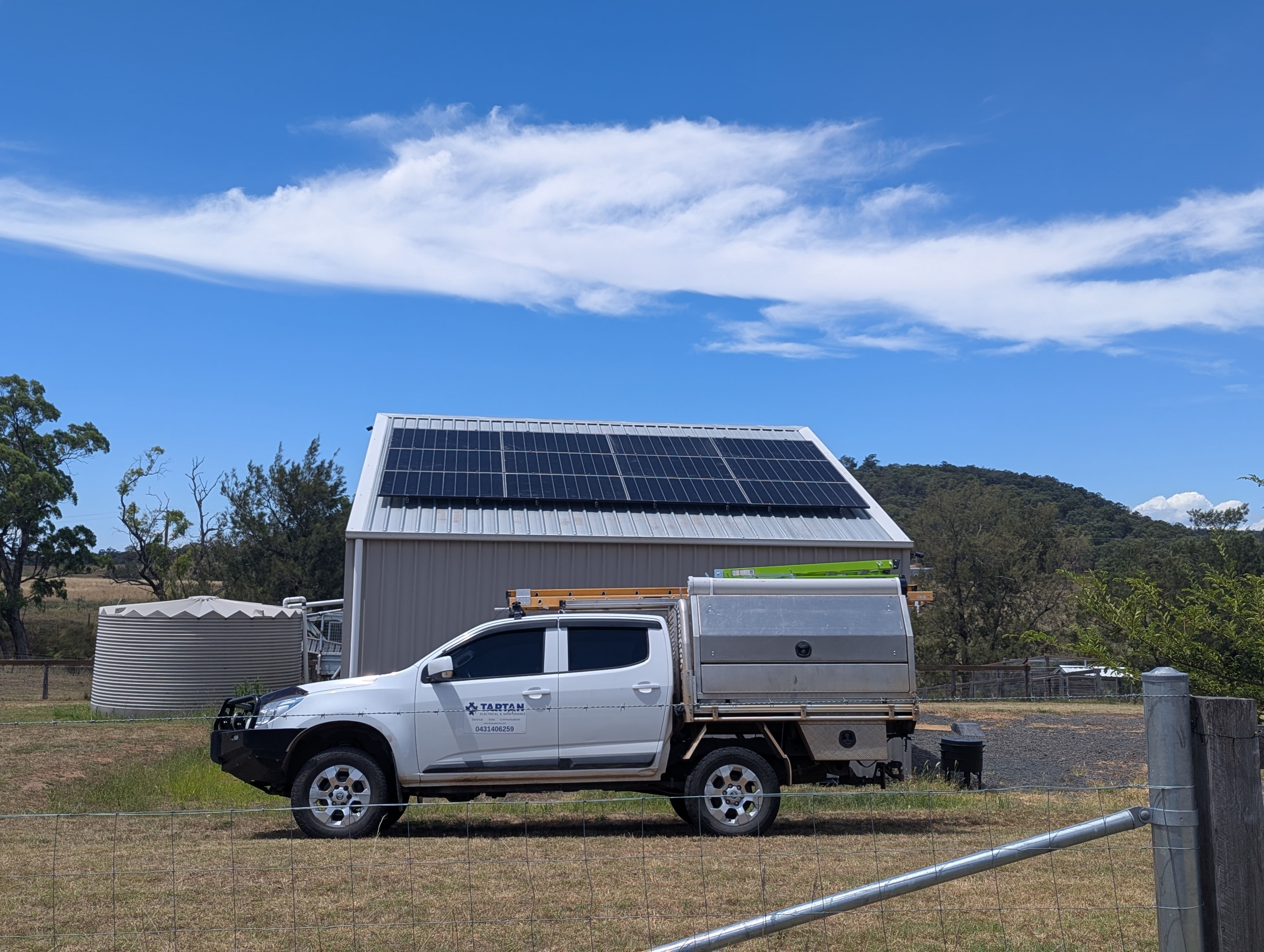 Tartan Electrical team working on a solar installation